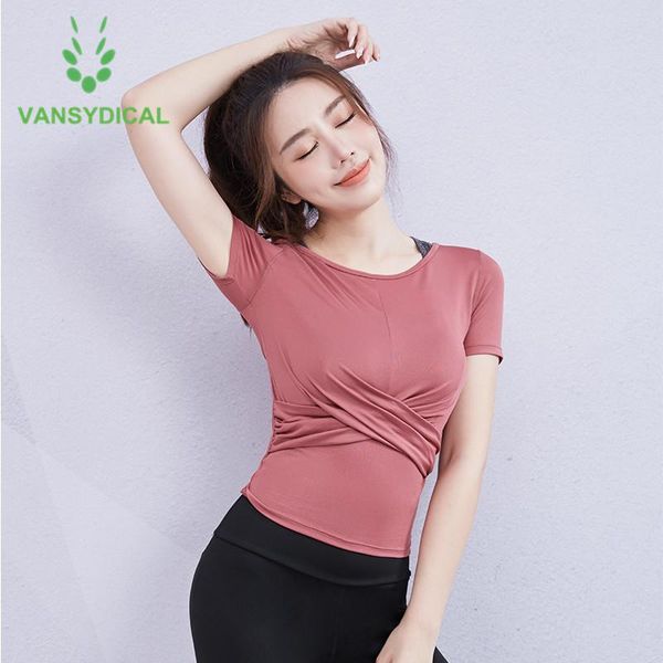 vansydical sports yoga shirts women slim gym short sleeve cross folding quick dry summer fitness workout running t-shirts kg-87, White;red
vansydical sports yoga shirts women slim gym short sleeve cross folding quick dry summer fitness workout running t-shirts kg-87, White;red