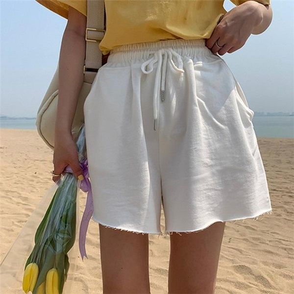 women's shorts mazefeng 2021 summer women short wide leg high elastic waist casual beach loose joggers lace up trousers, White;black
women's shorts mazefeng 2021 summer women short wide leg high elastic waist casual beach loose joggers lace up trousers, White;black
