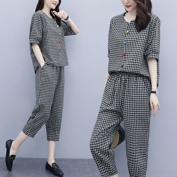 ztpdk fashion western t-shirt and plaid suit women's t-shirt linencotton slimmi cotton linensummer large size age-reducing linen harem, Gray
ztpdk fashion western t-shirt and plaid suit women's t-shirt linencotton slimmi cotton linensummer large size age-reducing linen harem, Gray