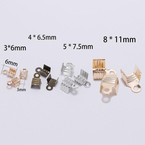 200pcs gold silve small cord end tip fold over three-wire clasp crimp bead cord buckle connector for jewelry making supp bbyguh, Silver
200pcs gold silve small cord end tip fold over three-wire clasp crimp bead cord buckle connector for jewelry making supp bbyguh, Silver