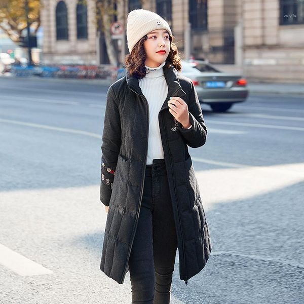 puffer jacket women letter embroidery grid white duck down mid-length jackets 2019 winter new long sleeve warm long puffer coat1, Black
puffer jacket women letter embroidery grid white duck down mid-length jackets 2019 winter new long sleeve warm long puffer coat1, Black