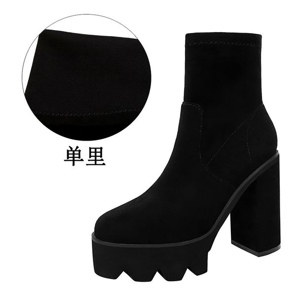 2021 new female fashionable super heels, low-fat dwaterproof platform, water suede, trim boots 69ey, Black
2021 new female fashionable super heels, low-fat dwaterproof platform, water suede, trim boots 69ey, Black