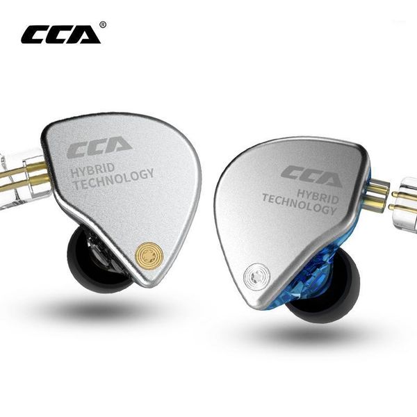 

cca ca4 fone de ouvido 1ba+1dd hybrid 2pin in ear earphone hifi dj monito running sport earphone headset earbud headphone ccac101