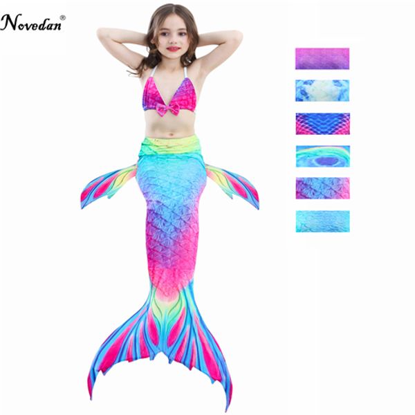 anime costumes new the little mermaid tail costume princess children mermaid tail cosplay kids for girl fancy swimsuit bikini set, Black