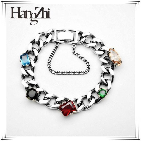 hangzhi 2020 new punk retro color zircon inlaid exaggerate thick chain long tassel no fade bracelet for women men jewelry gifts1, Black
hangzhi 2020 new punk retro color zircon inlaid exaggerate thick chain long tassel no fade bracelet for women men jewelry gifts1, Black