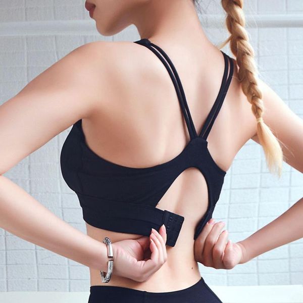gym clothing women sports bra running shockproof workout yoga fitness push up crop adjustment activewear sportswear, White;black
gym clothing women sports bra running shockproof workout yoga fitness push up crop adjustment activewear sportswear, White;black
