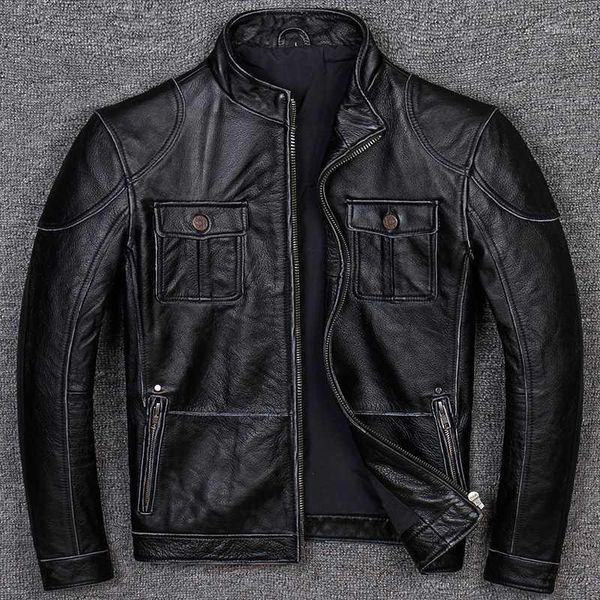 new stand 2020 collar edging craft motorcycle jacket men cow slim fit vintage genuine leather coat1, Black
new stand 2020 collar edging craft motorcycle jacket men cow slim fit vintage genuine leather coat1, Black