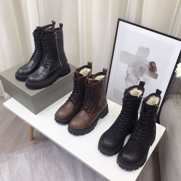 women boots winter wool booties fashion luxury platform boot martin booties designer boots lace up double zipper ankle boot, Black
women boots winter wool booties fashion luxury platform boot martin booties designer boots lace up double zipper ankle boot, Black