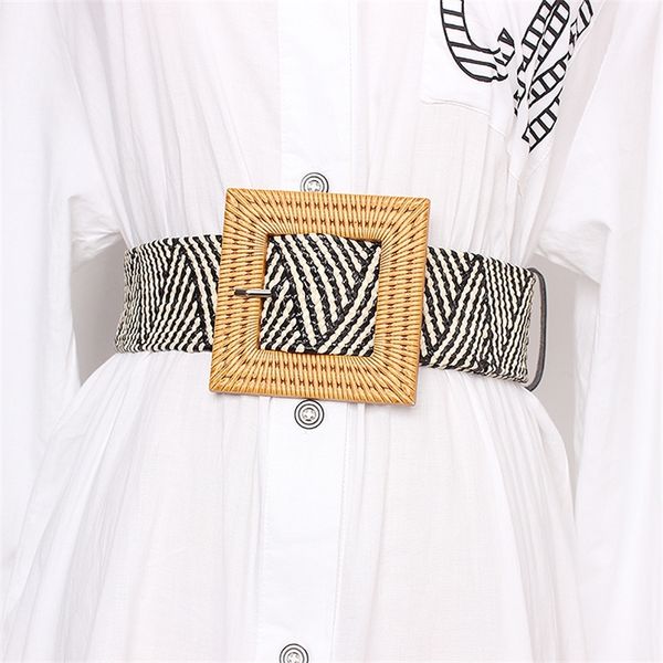 summer elastic imitate woven straw waist square buckle adjustable woven-straw waistband bohemian beach dress belts y200501, Black;brown
summer elastic imitate woven straw waist square buckle adjustable woven-straw waistband bohemian beach dress belts y200501, Black;brown