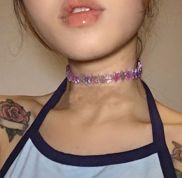 transparent pink purple star mini acrylic choker necklace for women girl harajuku punk pendant necklace cool trendy jewelry 2020, Golden;silver
transparent pink purple star mini acrylic choker necklace for women girl harajuku punk pendant necklace cool trendy jewelry 2020, Golden;silver