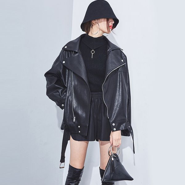 spring chic autumn release desigen zipper belt motobike bf long 2021 female lady plutonium leather jacket omwg, Black
spring chic autumn release desigen zipper belt motobike bf long 2021 female lady plutonium leather jacket omwg, Black