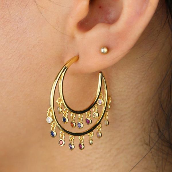 2020 new jewelry rainbow cz drop charm hoop earring gold filled colorful cz geometric trendy women feminine fashion jewelry, Golden;silver
2020 new jewelry rainbow cz drop charm hoop earring gold filled colorful cz geometric trendy women feminine fashion jewelry, Golden;silver
