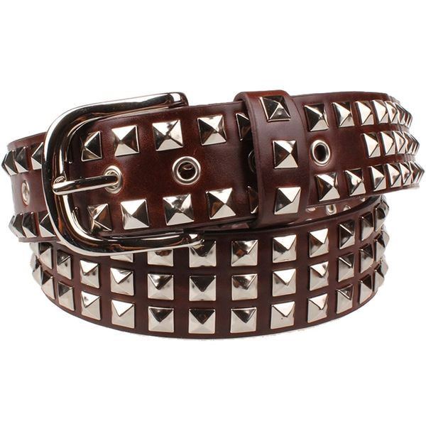 punk style big metal rivet belt women round rivets spike sequins belt punk simple decorative waistband belt for men 201120, Black;brown 
punk style big metal rivet belt women round rivets spike sequins belt punk simple decorative waistband belt for men 201120, Black;brown