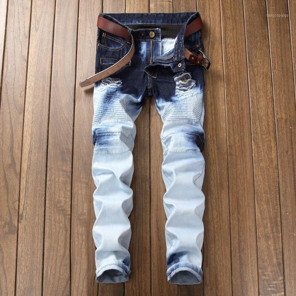 2018 new ripped jeans men fashion hole patch jeans slim fit brand men biker denim 6612#1, Blue
2018 new ripped jeans men fashion hole patch jeans slim fit brand men biker denim 6612#1, Blue