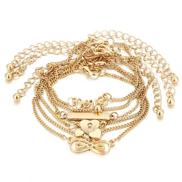 geruisha 6pcs голеностопного браслет boho ювелирных изделий богемский золотые цепочки бесконечность двойное сердце любовь блокировки браслет, Black
geruisha 6pcs голеностопного браслет boho ювелирных изделий богемский золотые цепочки бесконечность двойное сердце любовь блокировки браслет, Black