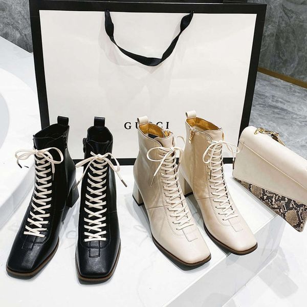 winter new plush warm fashion 2020 high tube lace up women's square head thick heel boots, White;red
winter new plush warm fashion 2020 high tube lace up women's square head thick heel boots, White;red