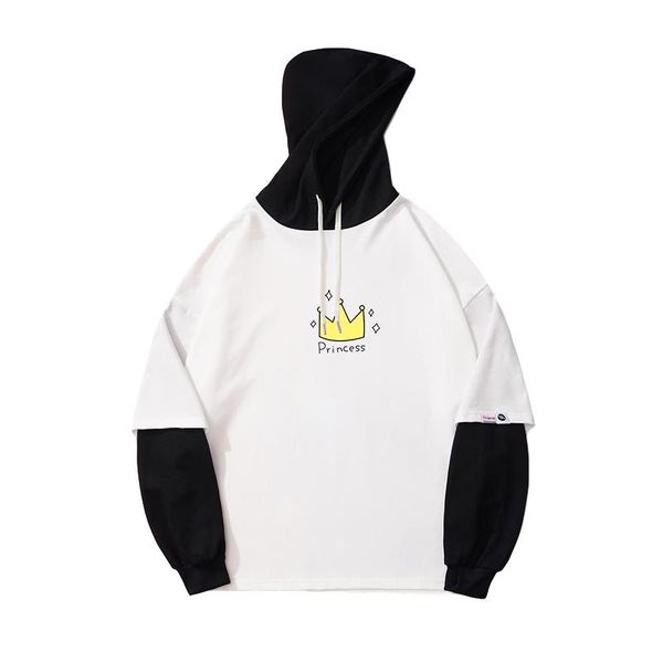 fake two pieces hoodie autumn spring new harajuku kawaii crown princess print sweatshirt women loose stitching sudaderas clothes, Black
fake two pieces hoodie autumn spring new harajuku kawaii crown princess print sweatshirt women loose stitching sudaderas clothes, Black