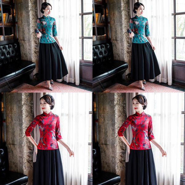 chinese style cheongsam improved cheongsam suit 2020 spring and summer new swing a-line fashion middle sleeve republican style studentstwo-p, Black;gray
chinese style cheongsam improved cheongsam suit 2020 spring and summer new swing a-line fashion middle sleeve republican style studentstwo-p, Black;gray