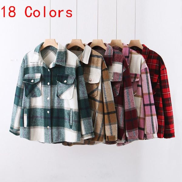 autumn winter women plaid blouse coats single button jacket casual long sleeve loose coat lapel outwear with pocket tee girls, White
autumn winter women plaid blouse coats single button jacket casual long sleeve loose coat lapel outwear with pocket tee girls, White