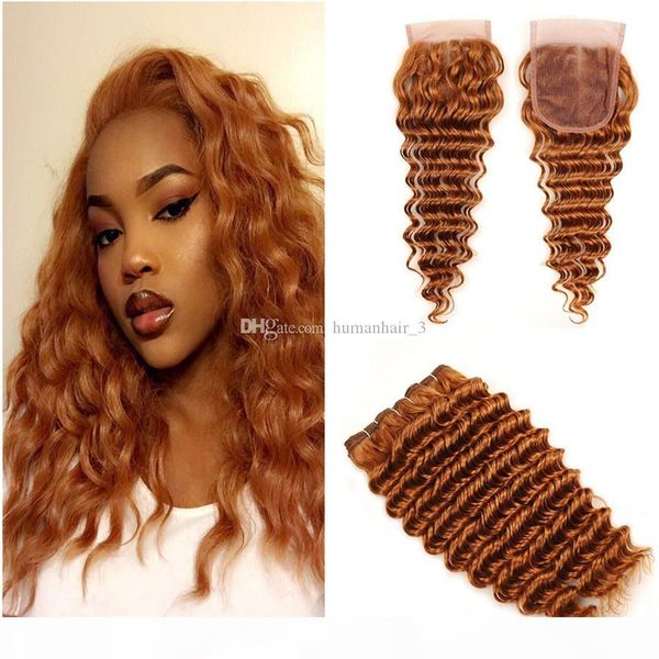 color 30# light auburn human hair deep wave bundles with lace closure brazilian vigrin hair extension 3 bundle deals with lace closure, Black;brown
color 30# light auburn human hair deep wave bundles with lace closure brazilian vigrin hair extension 3 bundle deals with lace closure, Black;brown