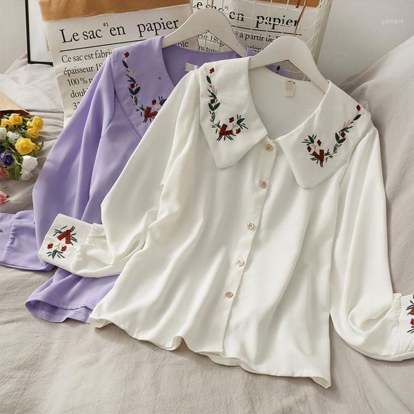 sweet wind embroidery doll collar single-breasted cardigan shirt women 2020 new loose and thin long-sleeved bottoming shirt1, White
sweet wind embroidery doll collar single-breasted cardigan shirt women 2020 new loose and thin long-sleeved bottoming shirt1, White