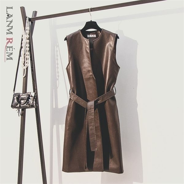 lanmrem autumn winter moto & biker long vest for famale bandage sleeveless pu leather waistcoat belt streetwear yj635 211220, Black;white
lanmrem autumn winter moto & biker long vest for famale bandage sleeveless pu leather waistcoat belt streetwear yj635 211220, Black;white
