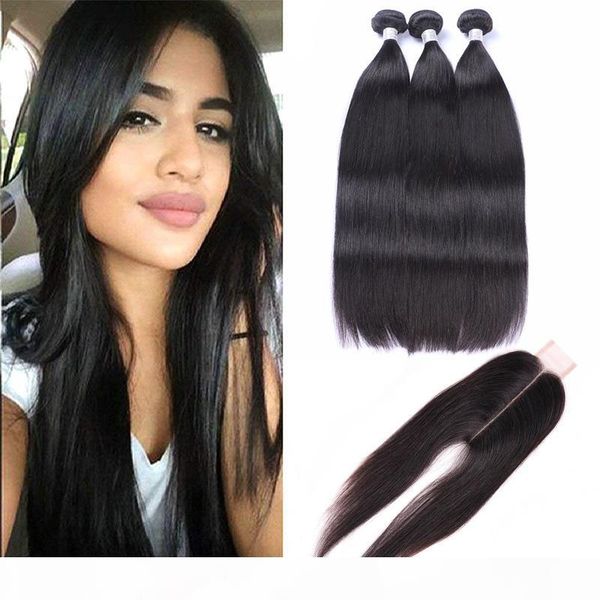 brazilian virgin hair 3 bundles with 2x6 lace closure 4pieces lot straight human hair extensions wefts with closure, Black;brown
brazilian virgin hair 3 bundles with 2x6 lace closure 4pieces lot straight human hair extensions wefts with closure, Black;brown