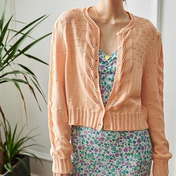 2020 early autumn knitted cardigan sweater women hollow out single breasted o-neck slim short coat long sleeve femme outwea, White
2020 early autumn knitted cardigan sweater women hollow out single breasted o-neck slim short coat long sleeve femme outwea, White