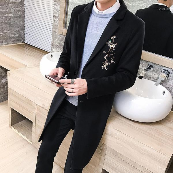 men's trench coats winter high-end lapel windbreaker jacket, stylish slim long embroidered woolen coat tide 4xl 5xl1, Tan;black
men's trench coats winter high-end lapel windbreaker jacket, stylish slim long embroidered woolen coat tide 4xl 5xl1, Tan;black