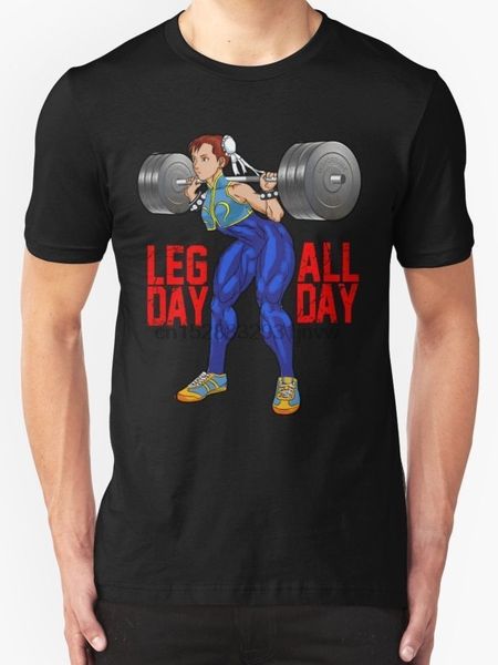 limited chun li leg day all day design mens black size s 5xlshort sleeve male hoodie designers t shirts sweatshirt