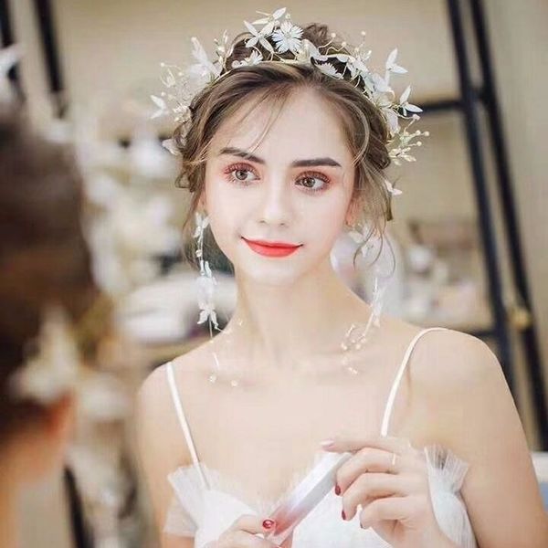 handmade silk flower headdress crown wedding dress accessories band host performance hair ornament bridal jewelry, Silver
handmade silk flower headdress crown wedding dress accessories band host performance hair ornament bridal jewelry, Silver