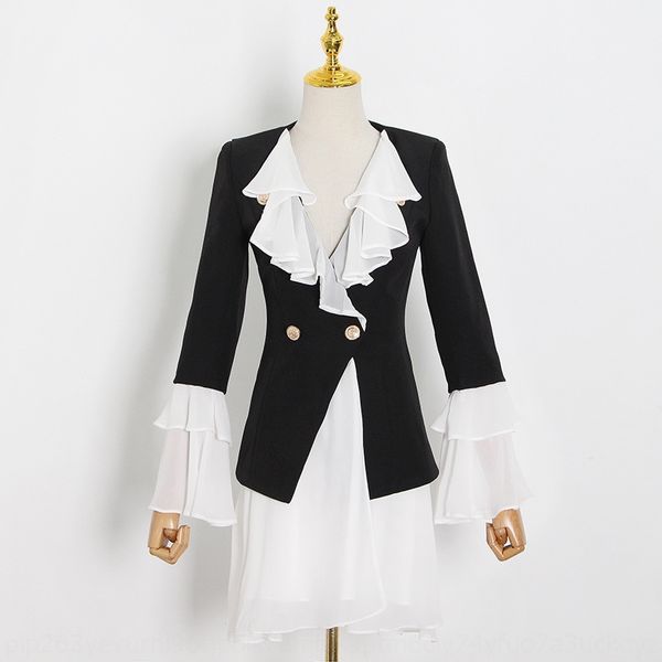 star same fall 2020 new fashion v-neck flared sleeve horn ruffle blazer star same fall 2020 new fashion v-neck flared sleeve dress, Black;gray
star same fall 2020 new fashion v-neck flared sleeve horn ruffle blazer star same fall 2020 new fashion v-neck flared sleeve dress, Black;gray