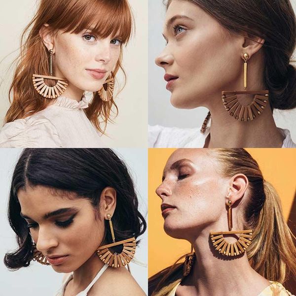 charm dvacaman summer ins fan wooden hoop earrings for women boho ethnic handmade woven rattan statement wedding jewelry gift, Golden
charm dvacaman summer ins fan wooden hoop earrings for women boho ethnic handmade woven rattan statement wedding jewelry gift, Golden