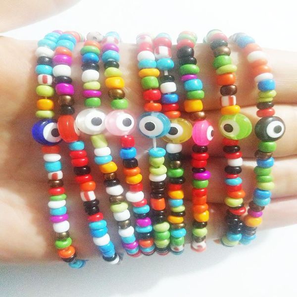 new color rice bead bracelet boho style 2020 fashion glass evil eye jewelry a good gift for girls, Black
new color rice bead bracelet boho style 2020 fashion glass evil eye jewelry a good gift for girls, Black