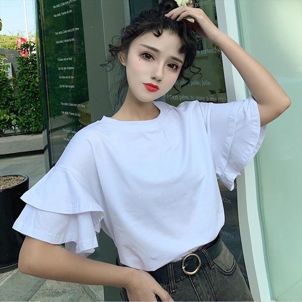 корейская свободная свободная оборки с короткого рукавом простой тенниска лето kawaii твердой тенниска harajuku ulzzang o шея тройники фиоле, White
корейская свободная свободная оборки с короткого рукавом простой тенниска лето kawaii твердой тенниска harajuku ulzzang o шея тройники фиоле, White