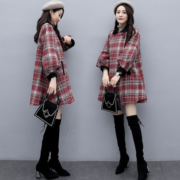 2021 new mid-length women's suit autumn and winter korean style cotton-padded clothing plaid wool coat tuqr, Black
2021 new mid-length women's suit autumn and winter korean style cotton-padded clothing plaid wool coat tuqr, Black