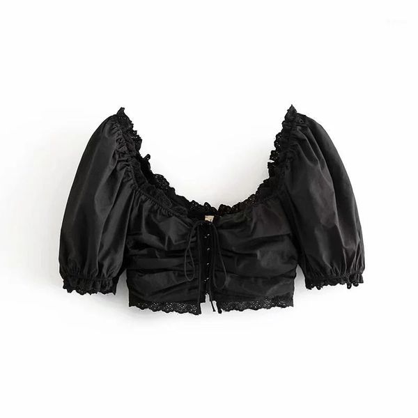 women 2020 sweet ruffles hollow out floral cropped blouses fashion girls bow tie back elastic square collar shirts 1, White
women 2020 sweet ruffles hollow out floral cropped blouses fashion girls bow tie back elastic square collar shirts 1, White