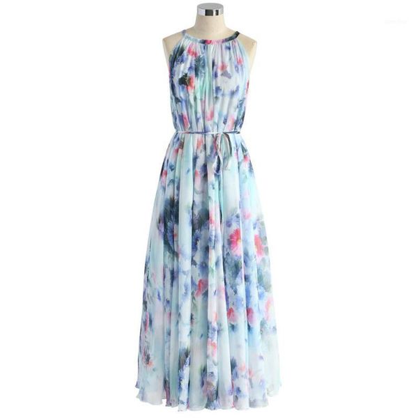 summer style halter neck colorful chiffon maxi dress oversize holiday beach sundress1, Black;gray
summer style halter neck colorful chiffon maxi dress oversize holiday beach sundress1, Black;gray