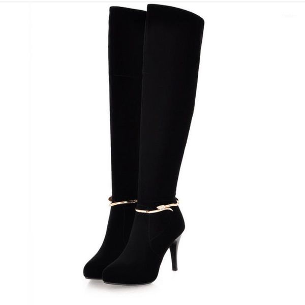 fanyuan boots women knee high boots fashion flock thin high heel pointed toe zipper plush keep warmming women size 34-391, Black
fanyuan boots women knee high boots fashion flock thin high heel pointed toe zipper plush keep warmming women size 34-391, Black