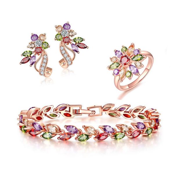fashion mona lisa jewelry set for women mixed color zircon rose gold color copper flower jewelry for mother gift wedding bridal, Silver
fashion mona lisa jewelry set for women mixed color zircon rose gold color copper flower jewelry for mother gift wedding bridal, Silver