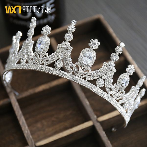 baroque crown bride princess dress simple atmosphere queen zircon wedding initiation headdress, Silver
baroque crown bride princess dress simple atmosphere queen zircon wedding initiation headdress, Silver