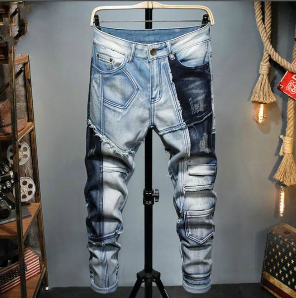 21ss men's brand designers jeans distressed ripped biker slim fit motorcycle biker denim for mens leisure fashion jeans a18, Blue
21ss men's brand designers jeans distressed ripped biker slim fit motorcycle biker denim for mens leisure fashion jeans a18, Blue