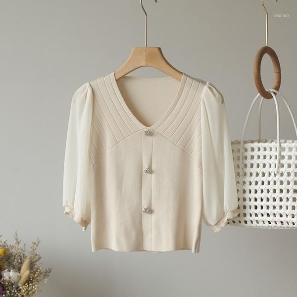 women's blouses & shirts 2021 vintage v neck chiffon women half sleeve buttons shirt casual blouse elegant kintted crop cute 1, White
women's blouses & shirts 2021 vintage v neck chiffon women half sleeve buttons shirt casual blouse elegant kintted crop cute 1, White