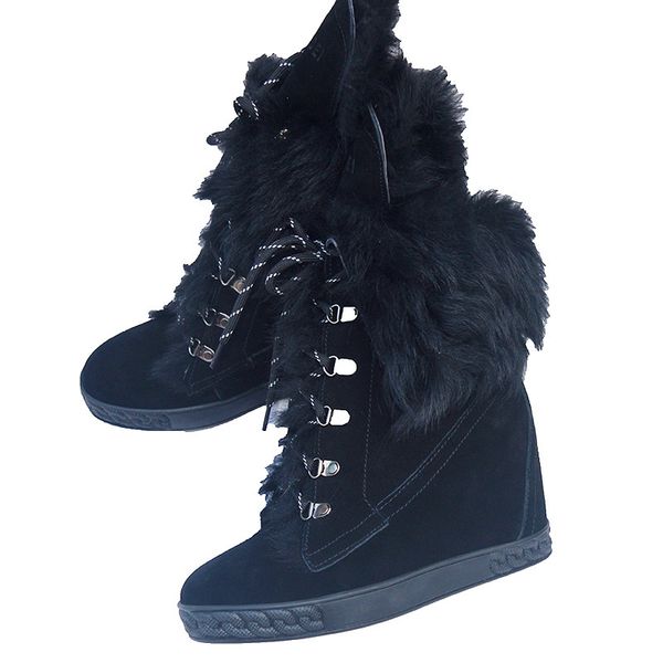 2021 winter warm wool snow leather ankle boots of lace wedge up eight inches growing to open air women's shoes q61u, Black
2021 winter warm wool snow leather ankle boots of lace wedge up eight inches growing to open air women's shoes q61u, Black