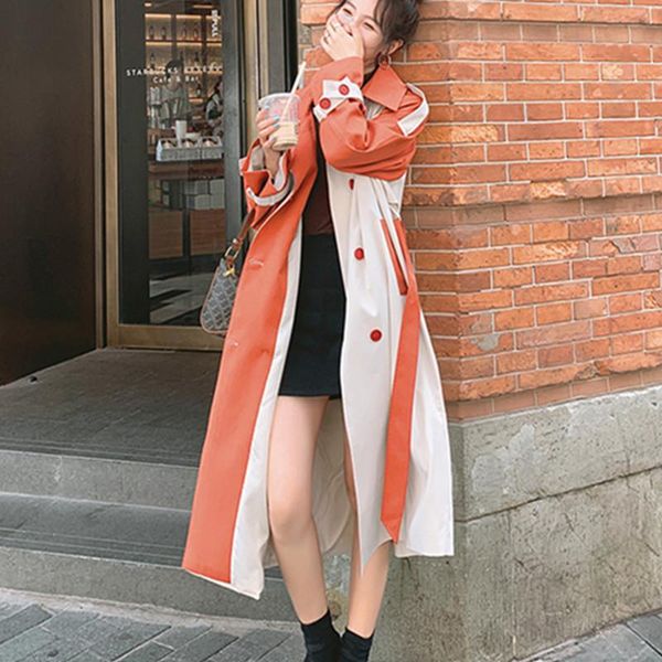 mid-length windbreaker coats women 2021 spring autumn new korean fashion all-match contrast splicing elegant woman trench coat, Tan;black
mid-length windbreaker coats women 2021 spring autumn new korean fashion all-match contrast splicing elegant woman trench coat, Tan;black