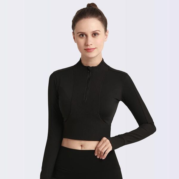women sport cropped zipper long sleeve yoga shirt gym quick dry breathable stretch fitness jacket running sportswear, White;red
women sport cropped zipper long sleeve yoga shirt gym quick dry breathable stretch fitness jacket running sportswear, White;red