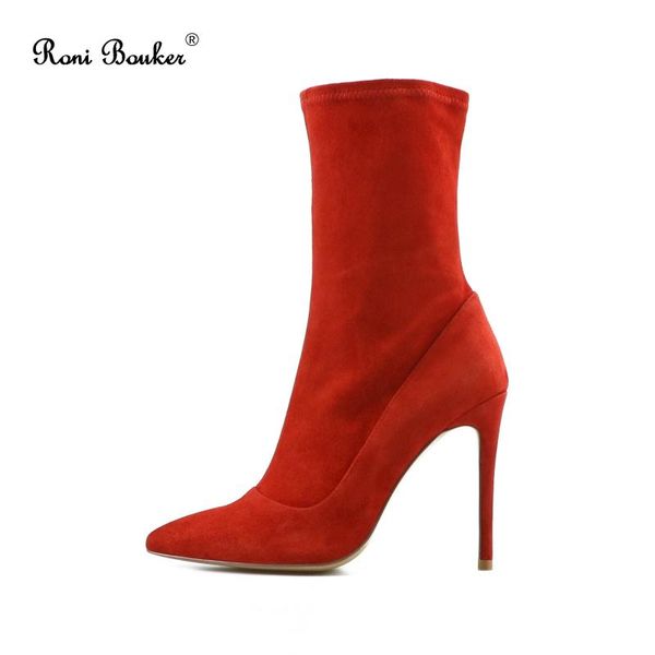 roni bouker genuine red suede women elastic ankle boots zip pointed toe footwear thin high heels female booties prom shoes woman, Black
roni bouker genuine red suede women elastic ankle boots zip pointed toe footwear thin high heels female booties prom shoes woman, Black