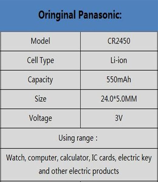 2pcs оригинальный panasonic cr2450 cr 2450 3v литиевый клеточные батареи для монет батареи для часов, часы, слуховые аппараты wmtakv lottery, Bronze;slivery
2pcs оригинальный panasonic cr2450 cr 2450 3v литиевый клеточные батареи для монет батареи для часов, часы, слуховые аппараты wmtakv lottery, Bronze;slivery