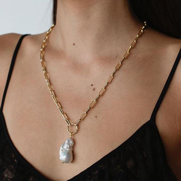 simple durable gold color chainnecklace real freshwater baroque pearl pendant necklaces all occassion jewelry necklace for women, Golden;silver
simple durable gold color chainnecklace real freshwater baroque pearl pendant necklaces all occassion jewelry necklace for women, Golden;silver