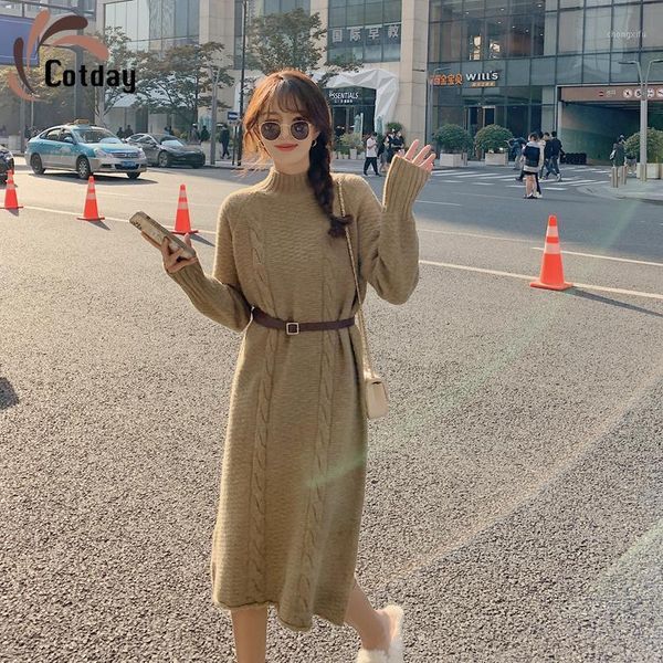 cotday thickened autumn and winter sweet new korean women the belt half high neck twist slim bottom knitted dress1, Black;gray
cotday thickened autumn and winter sweet new korean women the belt half high neck twist slim bottom knitted dress1, Black;gray